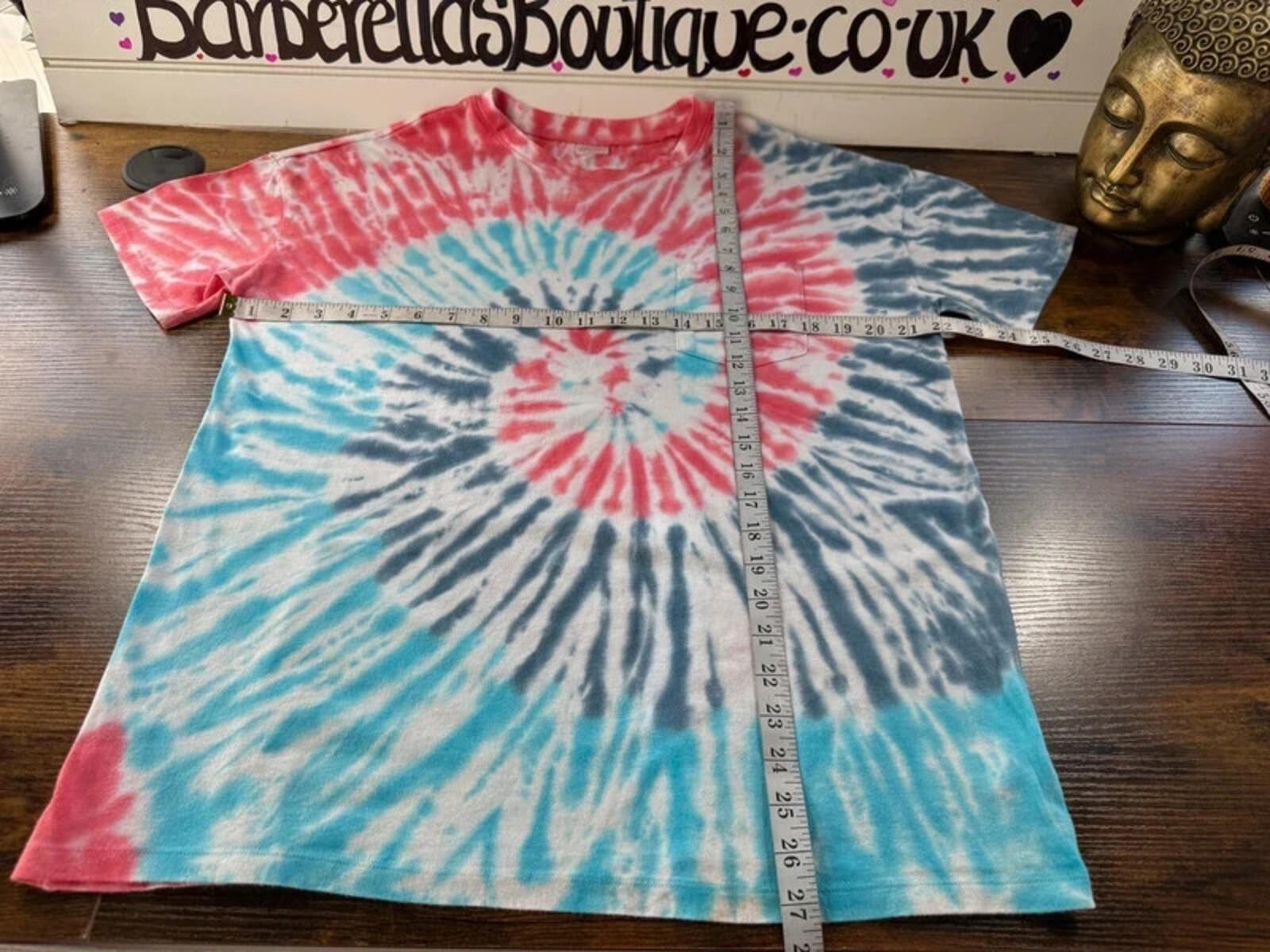 Tie Dye T-Shirt UK L XL Unisex Festival Surf Retro Cotton Tee
