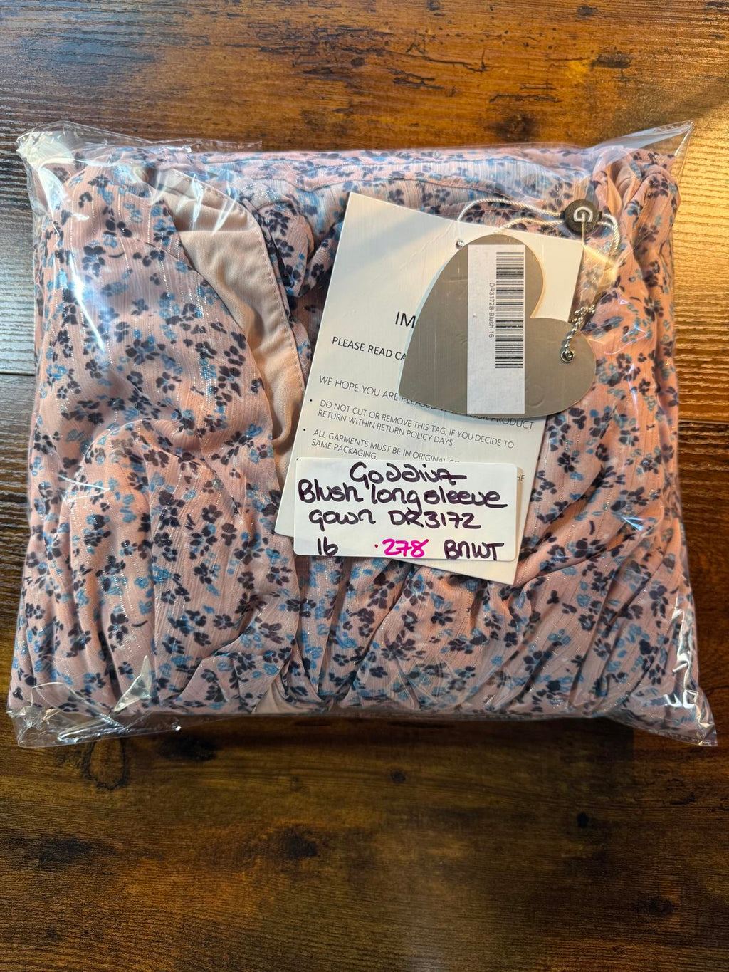 Goddiva Floral V-Neck Smocked Maxi Dress Pink UK 16 / US 12                 .278