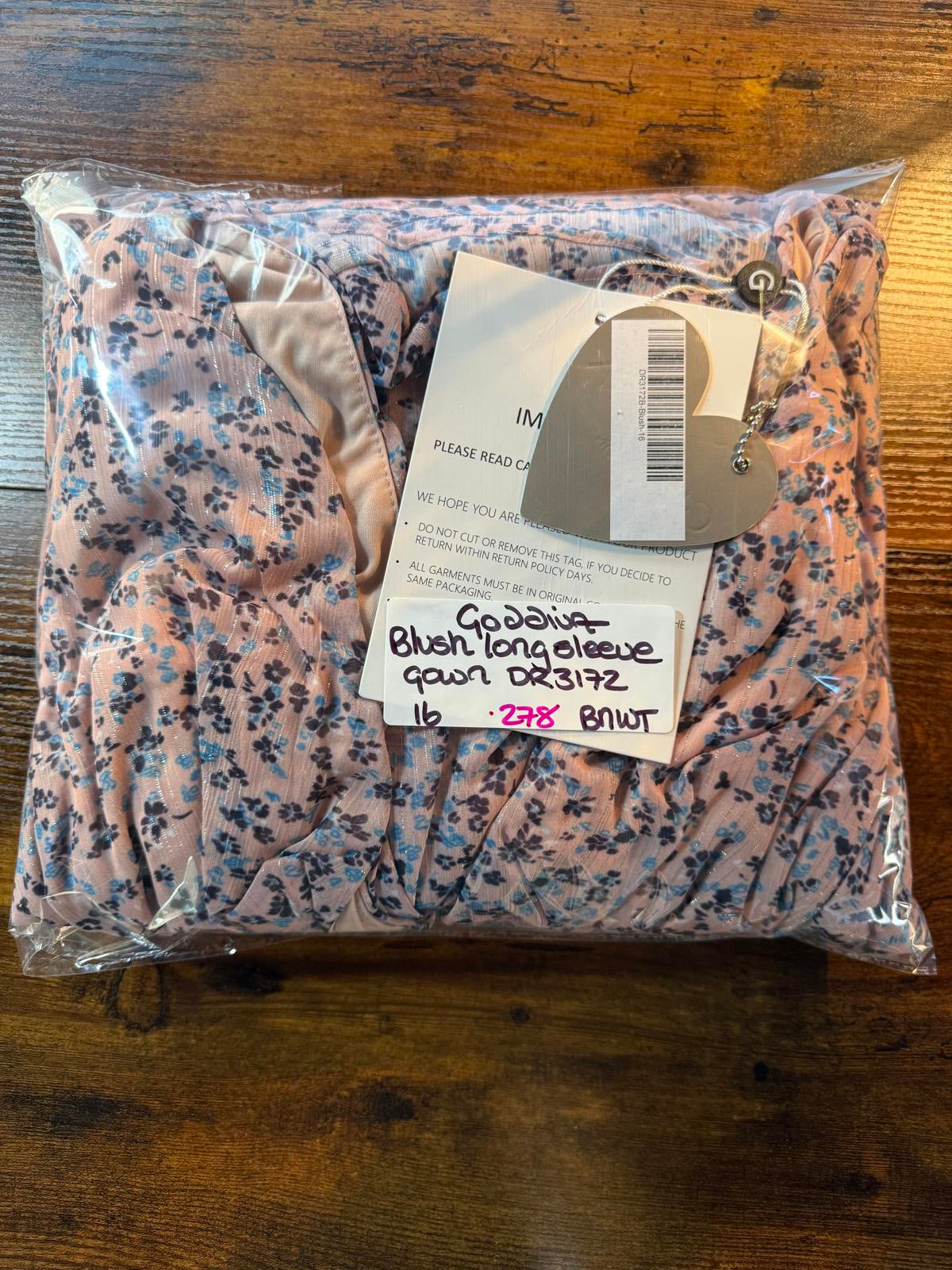 Goddiva Floral V-Neck Smocked Maxi Dress Pink UK 16 / US 12                 .278