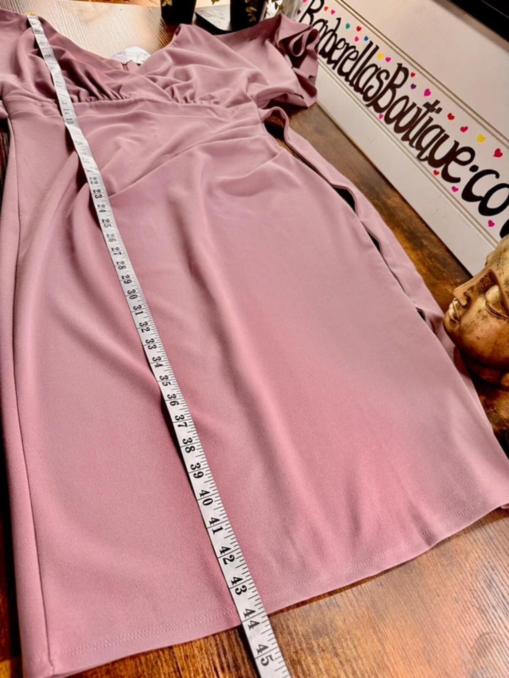 Goddiva Dusky Pink Lavender Midi Dress UK 14 Wrap Occasion BNWT