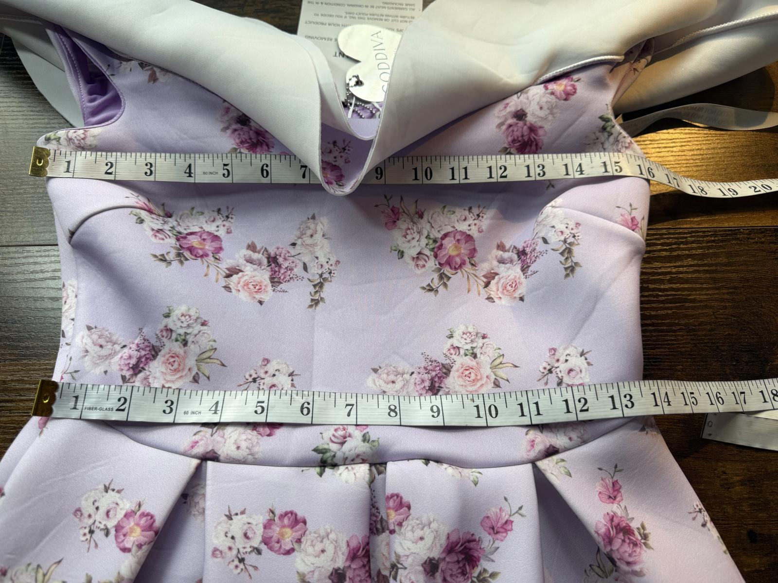 Goddiva Lilac Floral Off-Shoulder Scuba Crepe Midi Dress UK 10 / US 6       .314