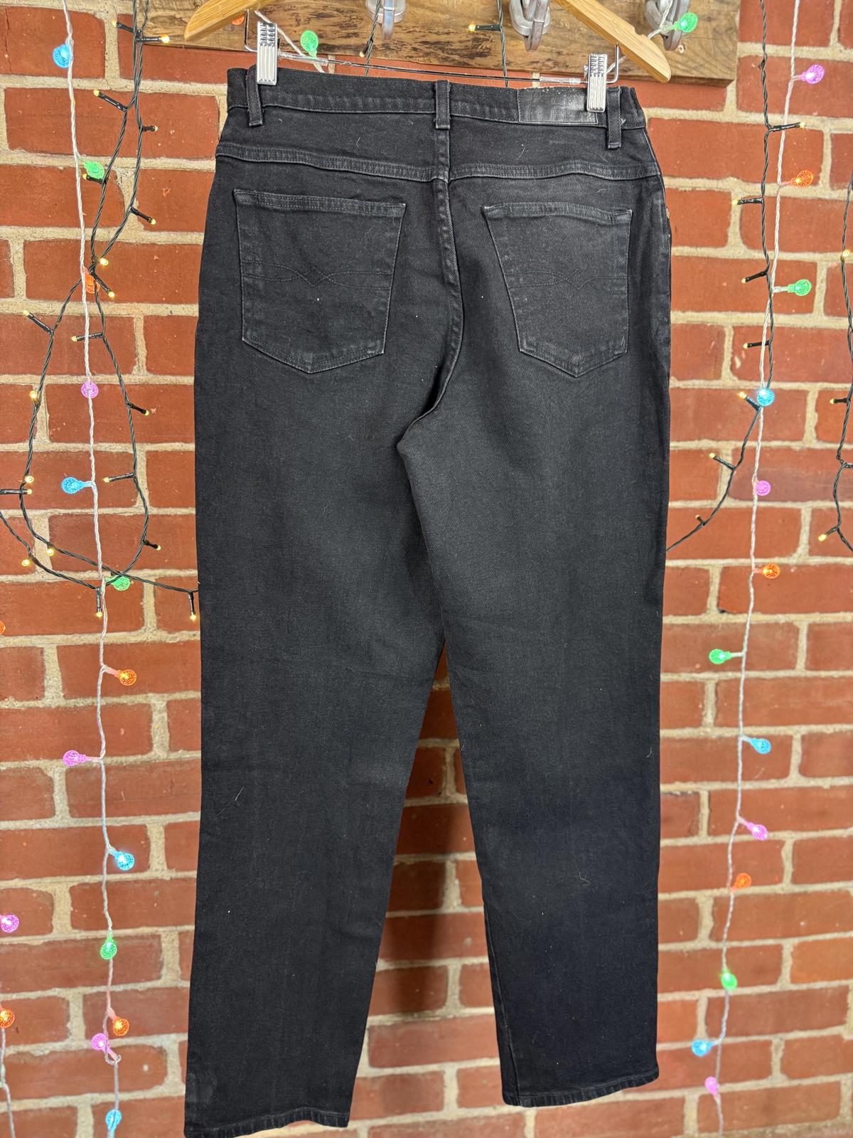 Faded Glory Black Straight Leg Stretch Jeans – UK 12–14 / US 12