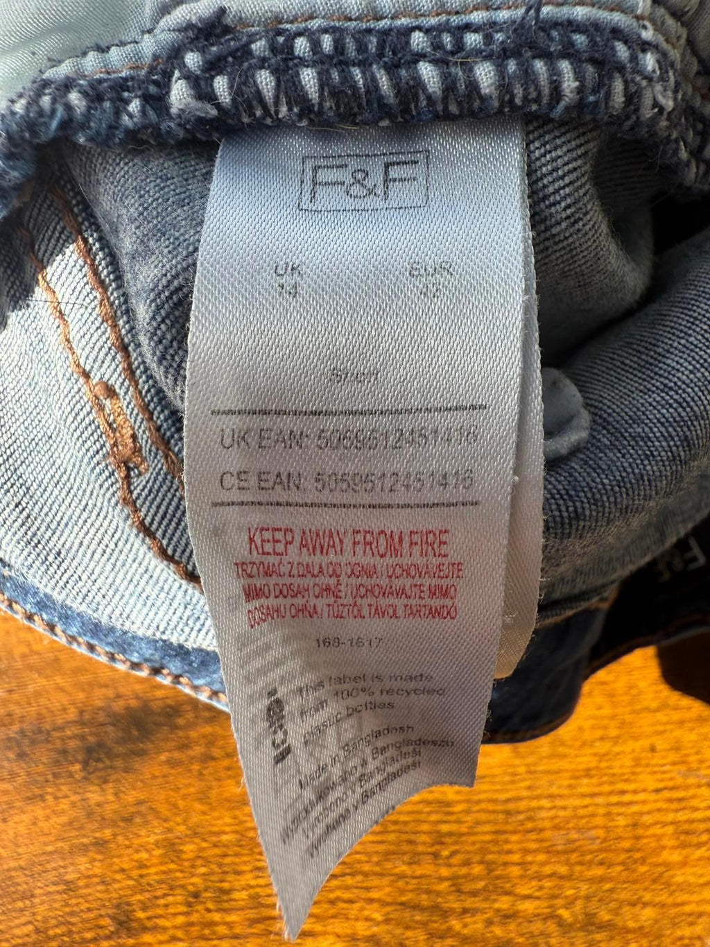 F&F Women’s Skinny Jeans – Dark Blue Denim – UK 14