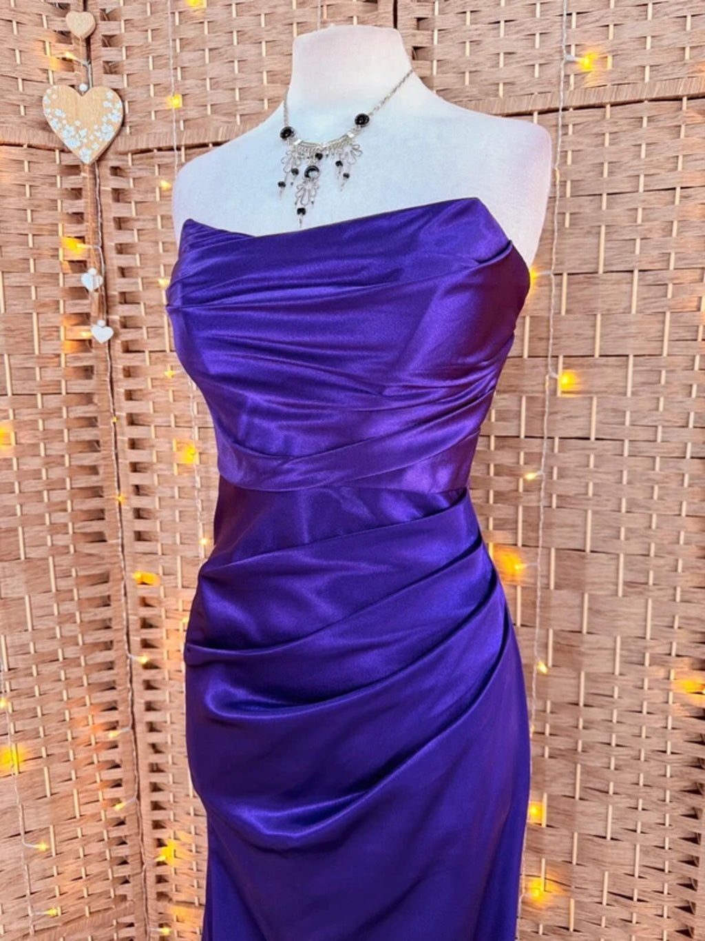 Goddiva Purple Satin Maxi Dress UK 8 BNWT Prom Evening Gown