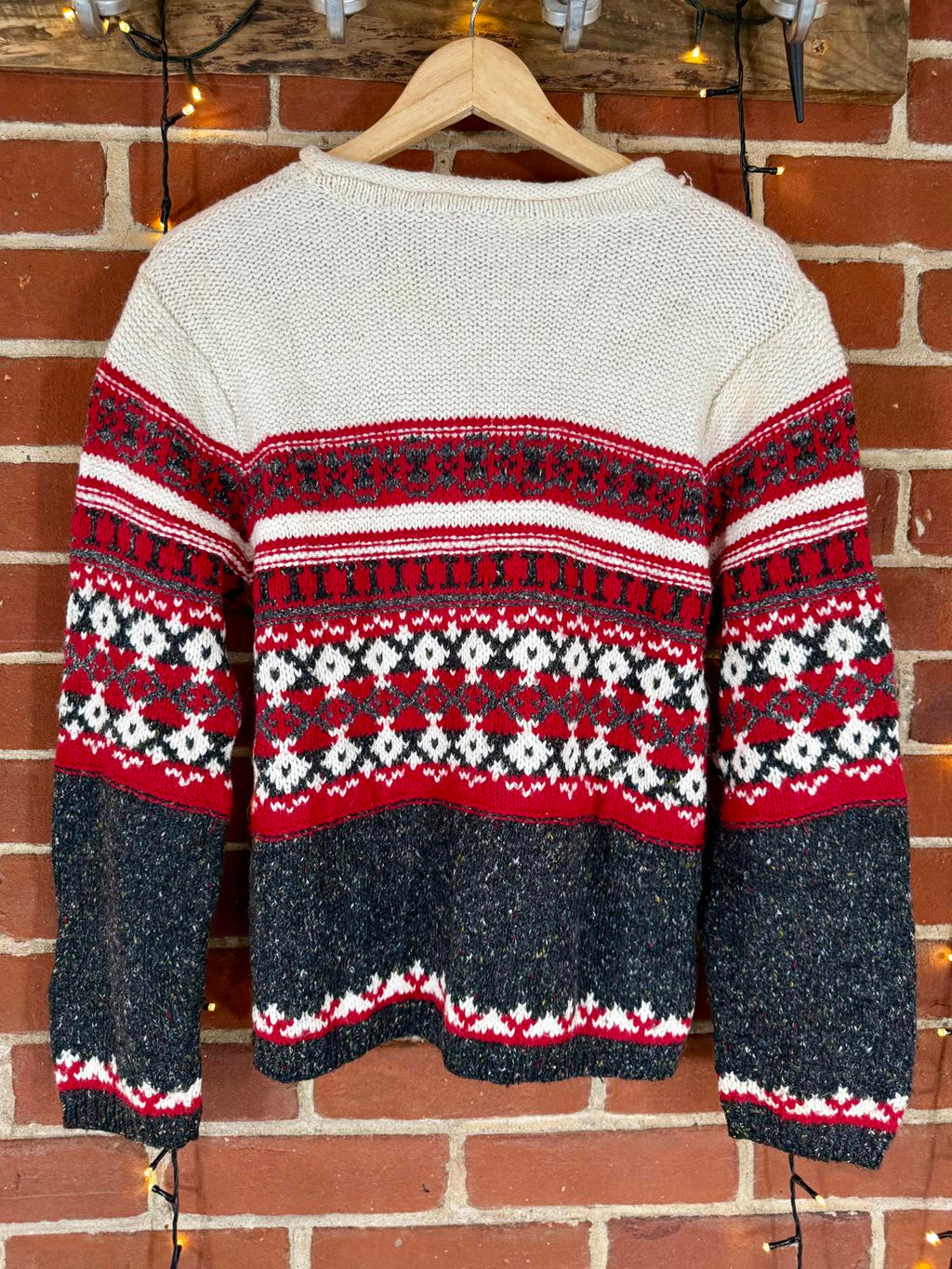 🧶Croft & Barrow Petite Fair Isle Jumper Red/Grey/White (Petite Large) #65