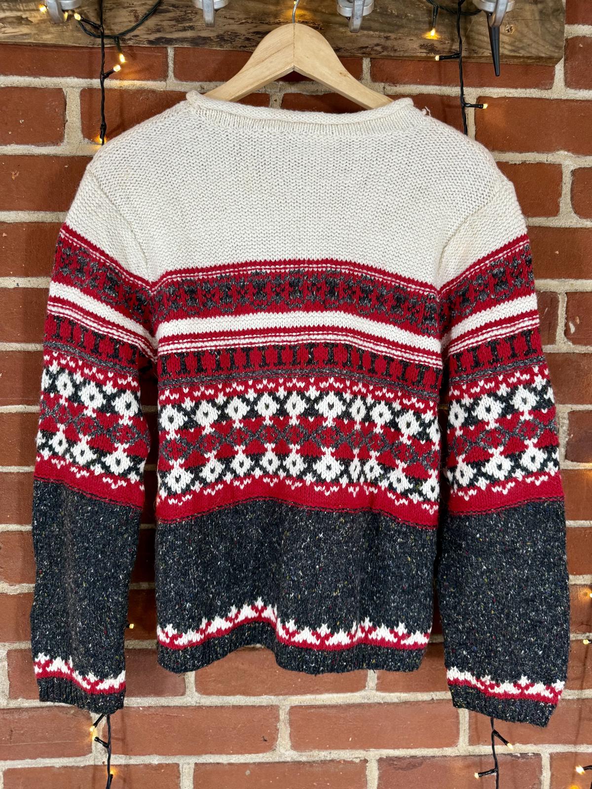 🧶Croft & Barrow Petite Fair Isle Jumper Red/Grey/White (Petite Large) #65
