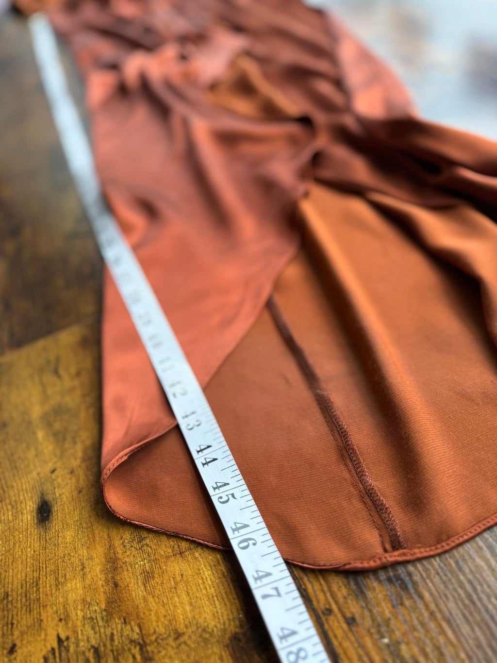 Goddiva Copper Satin Halter Dress UK 8 VGC Evening Party Occasion Gown #128