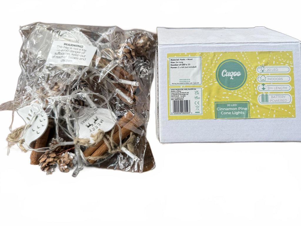 Cugoo Cinnamon Pine Cone Lights - Battery Powered Decorative String Lights