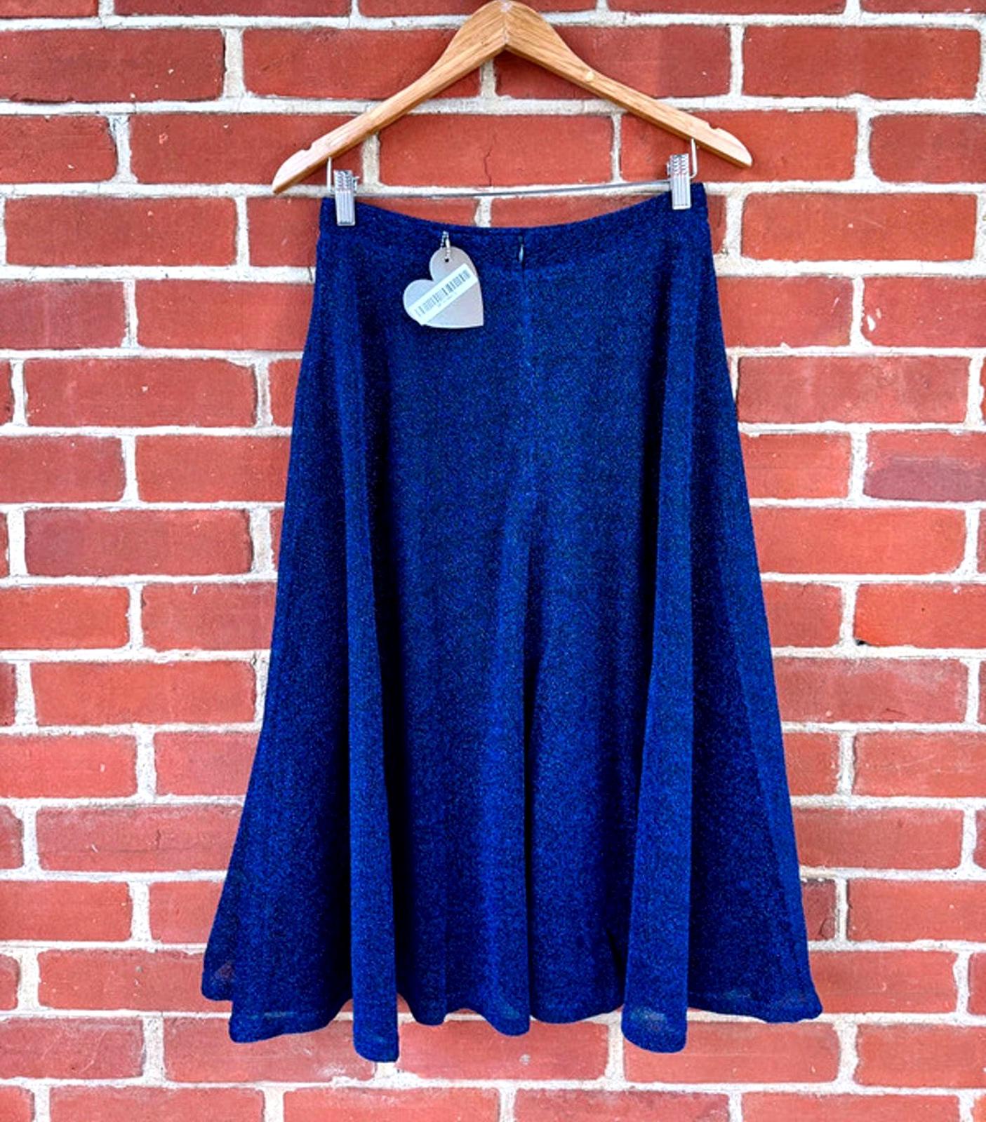 Goddiva London Navy Shimmer Midi Skirt – UK 12 | New with tags