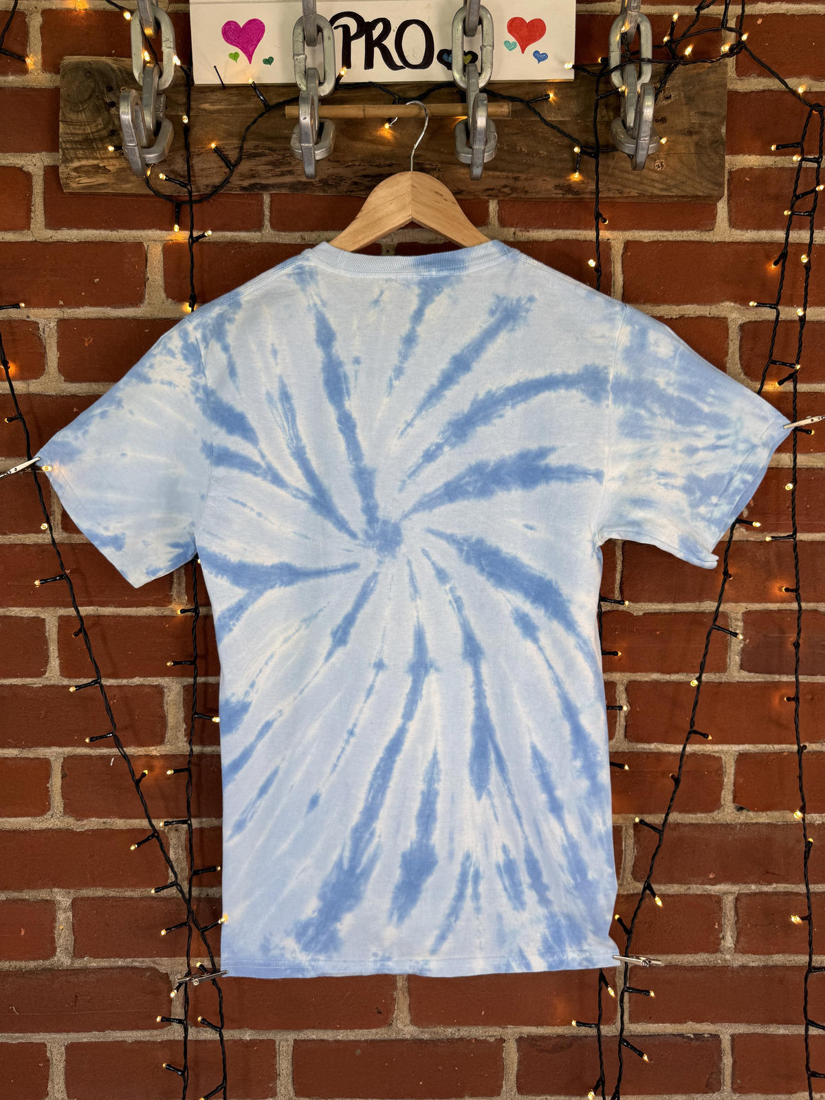 Hand Dyed Blue & White Warriors Tie Dye T-Shirt | Size Small Unisex Tee