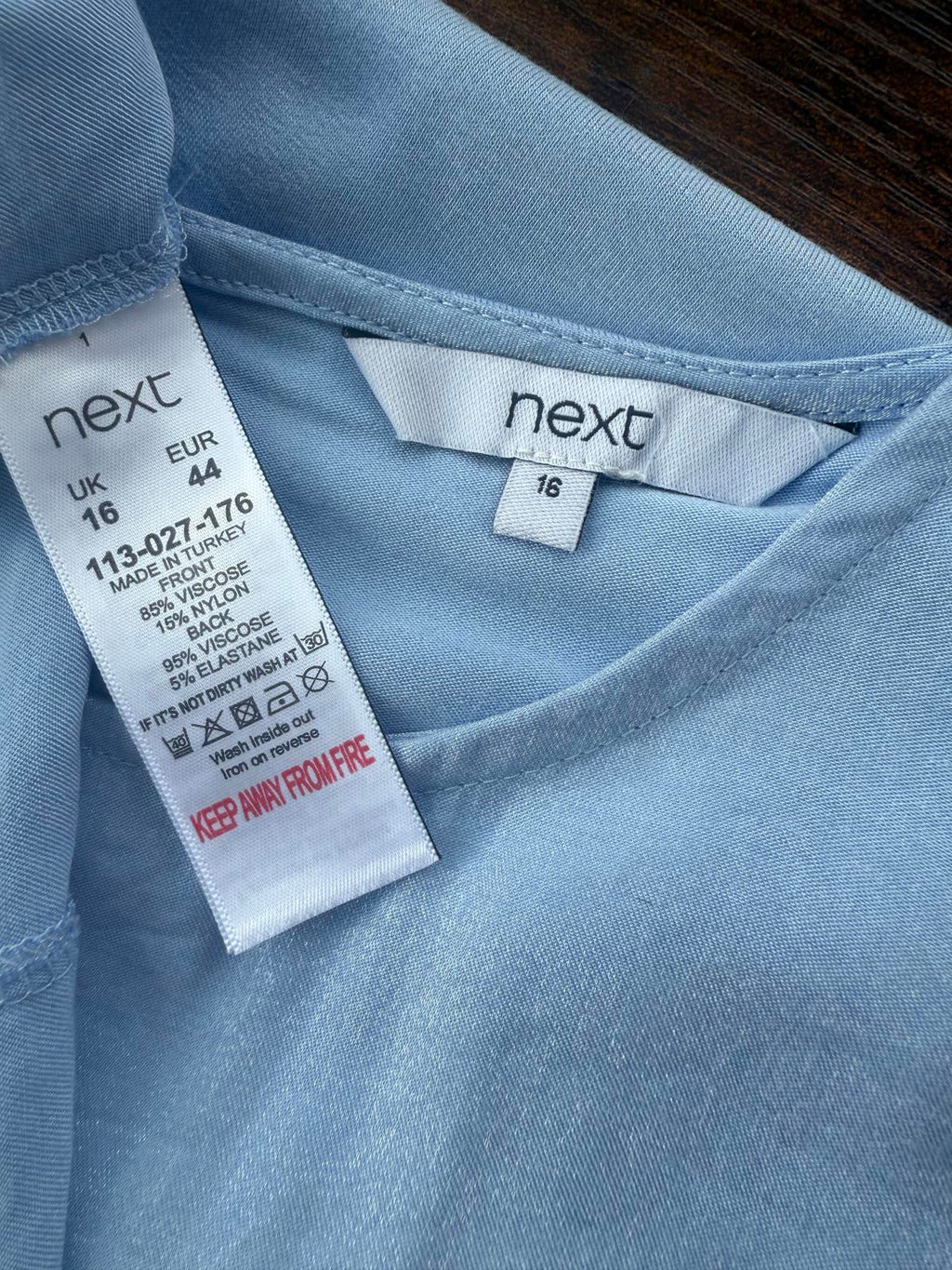 Next Light Blue Sleeveless Top - Size 16