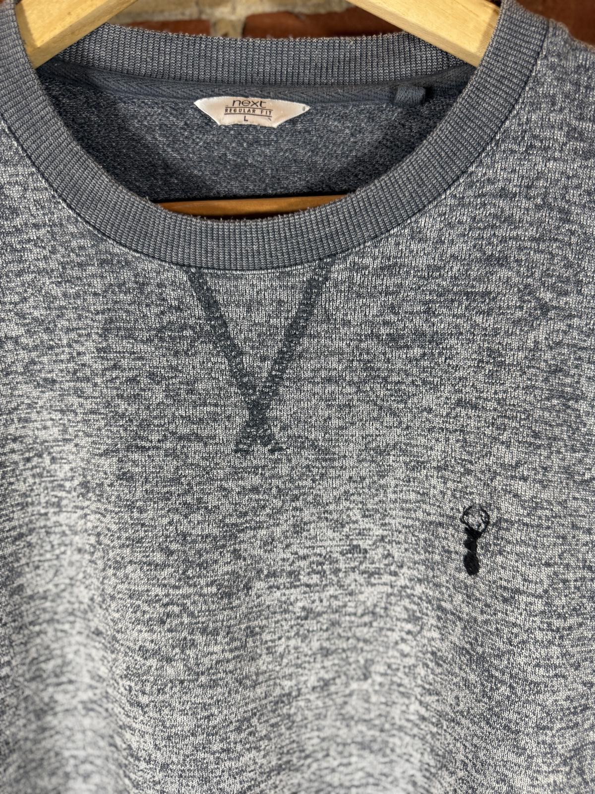 Next Men’s Grey Marl Crew Neck Sweatshirt – Size L Regular Fit NUM12