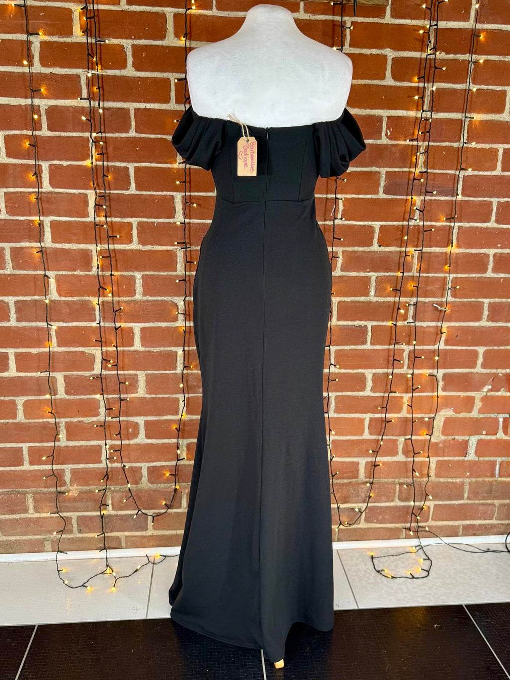 🖤 Barberellas Boutique Diamond Heart Off-Shoulder Gown – Size UK 8 #122