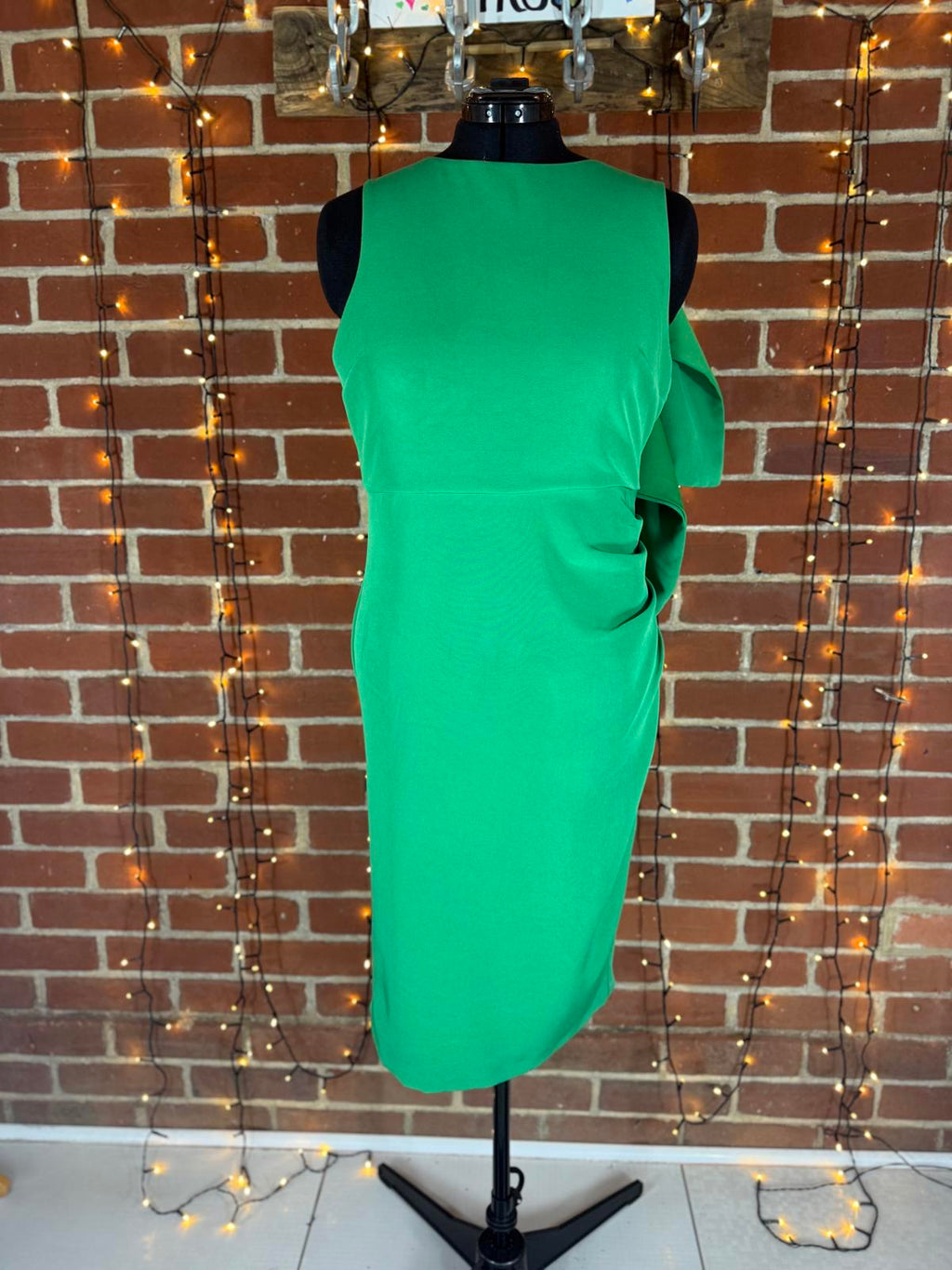 Boohoo Emerald Green Detachable Cape Midi Dress UK 16 BNWT Bodycon #126