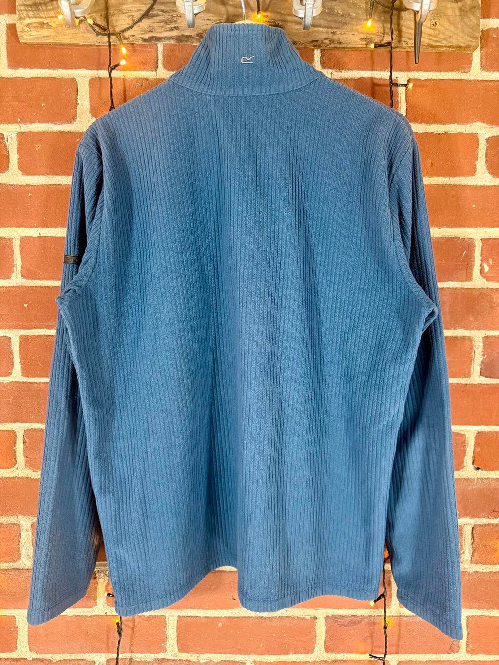 Regatta Great Outdoors Blue Ribbed Half Zip Fleece L 18–20 Walking Jumper VGC 65