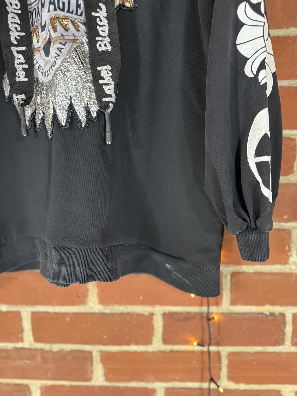 🦅 May by Standing Star “Rock Eagle” Sequin Hoodie – Black – Size 14-16