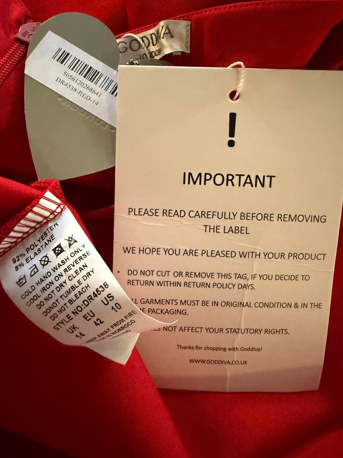 Goddiva London Red Scuba Crepe Midi Dress UK 14 | Elegant Pleated Gown #173