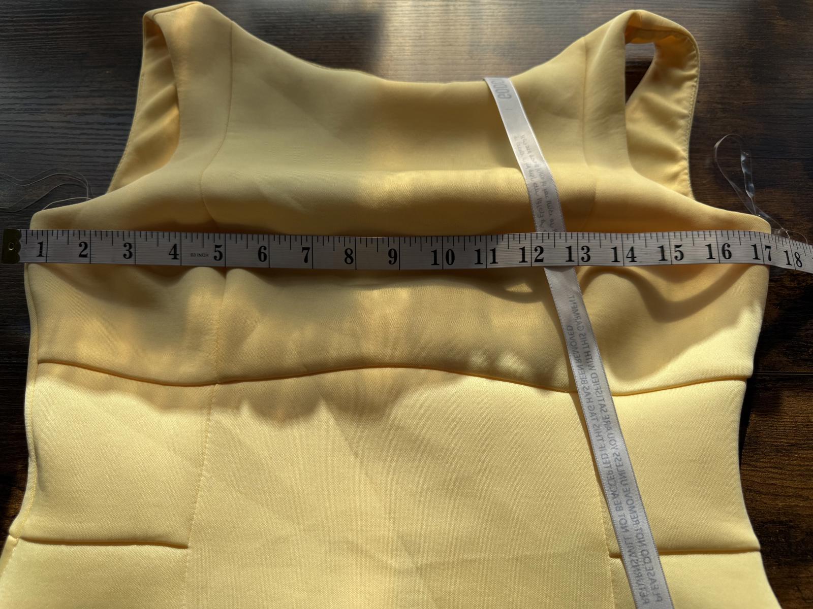 Goddiva London Lemon Yellow Fit & Flare Midi Dress UK 12 Wedding Guest Party #96