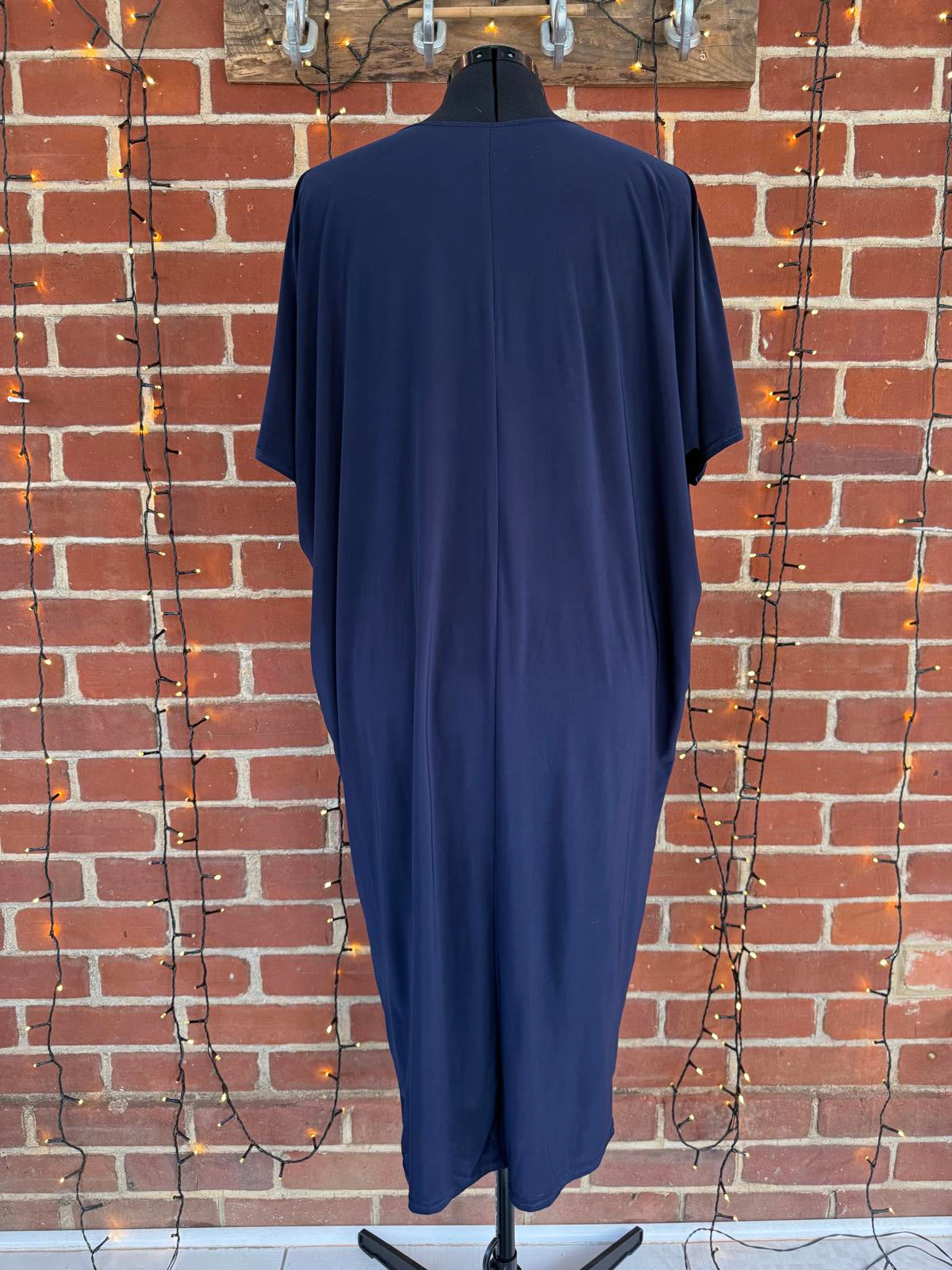 Navy Blue Pleated Loose Fit Dress 14-18