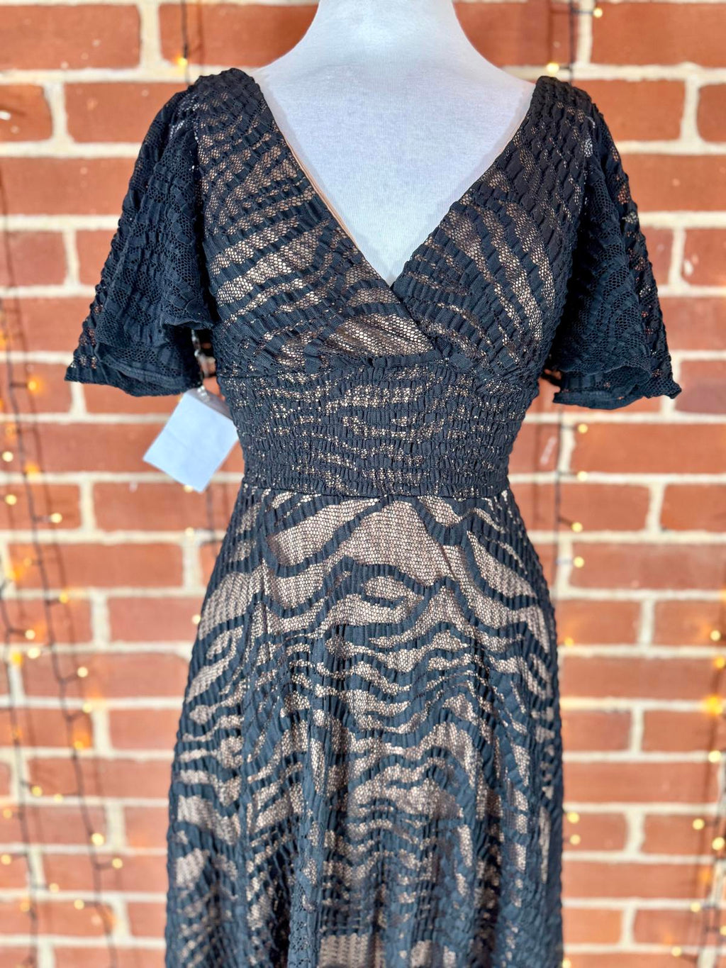 Goddiva London Black Lace Maxi Sample Dress (DR4416, UK 8) #186