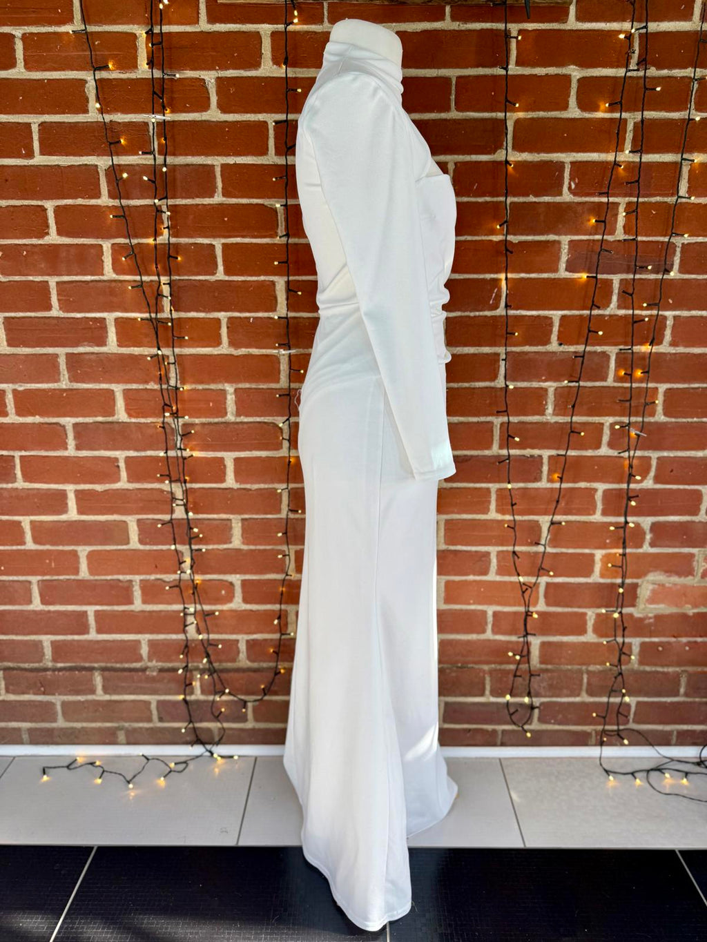 Goddiva London DR3402W Cream One-Shoulder Evening Gown – UK 12 #86