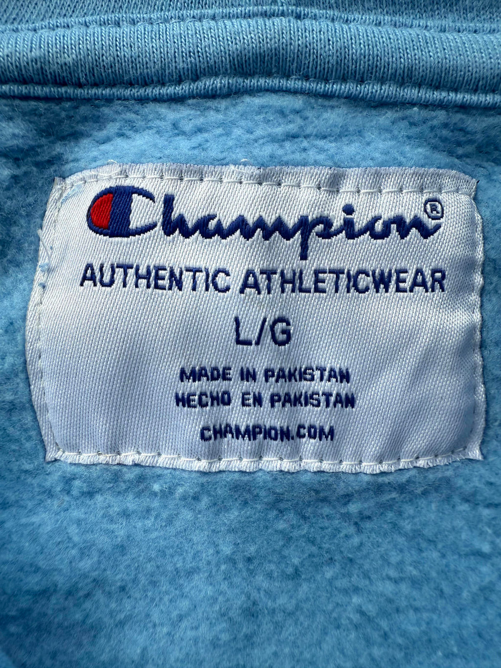 Champion Authentic Athleticwear Hoodie – Swiss Blue – Size L NUM 40