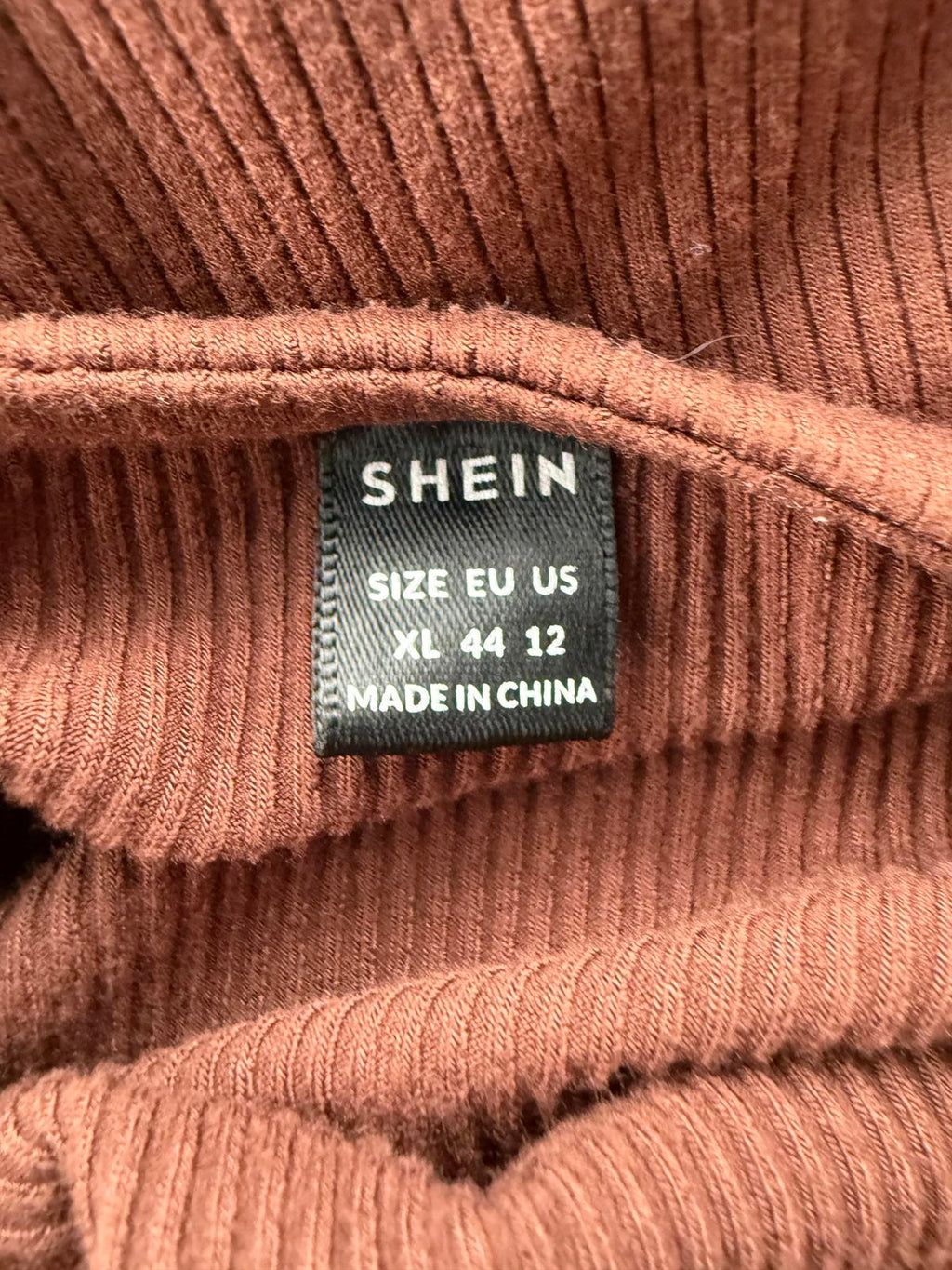 🌸 SHEIN Ribbed Button-Down Maxi Dress – Chocolate Brown – Size XL  🌸