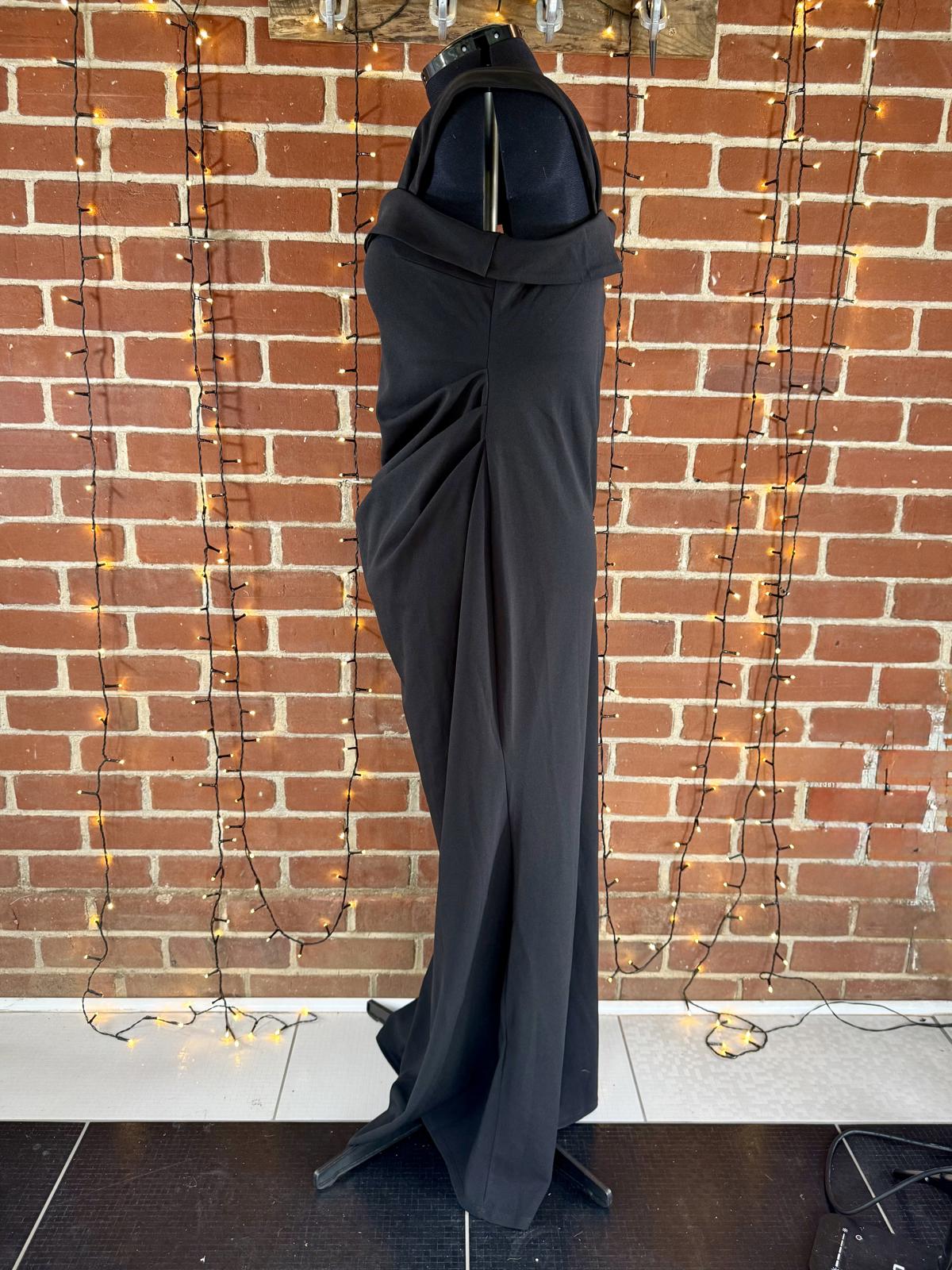 #40 Goddiva Plus DR2594P Black Off Shoulder Maxi Dress – UK 22