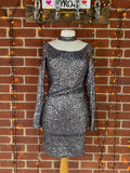 Goddiva London Silver Sequin Open-Back Bodycon Dress – UK 10 - BNWT