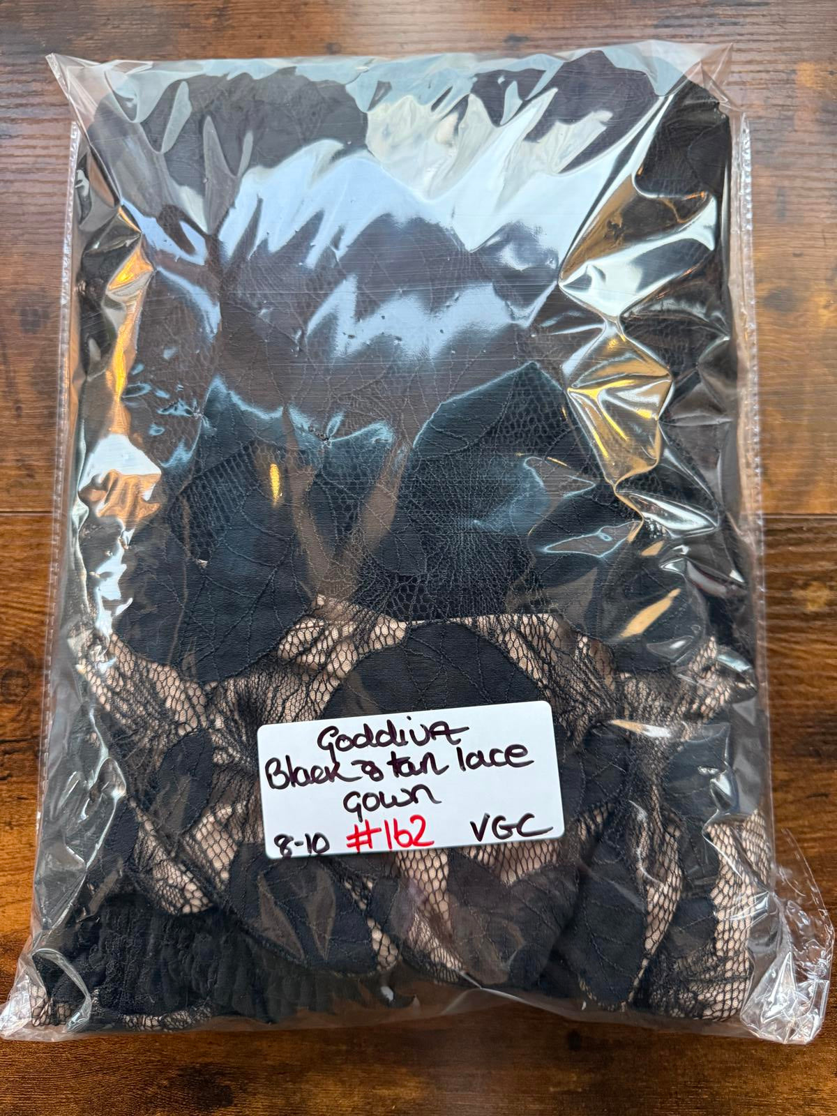 🌿 Goddiva London Black Leaf Lace Maxi Dress – UK 8