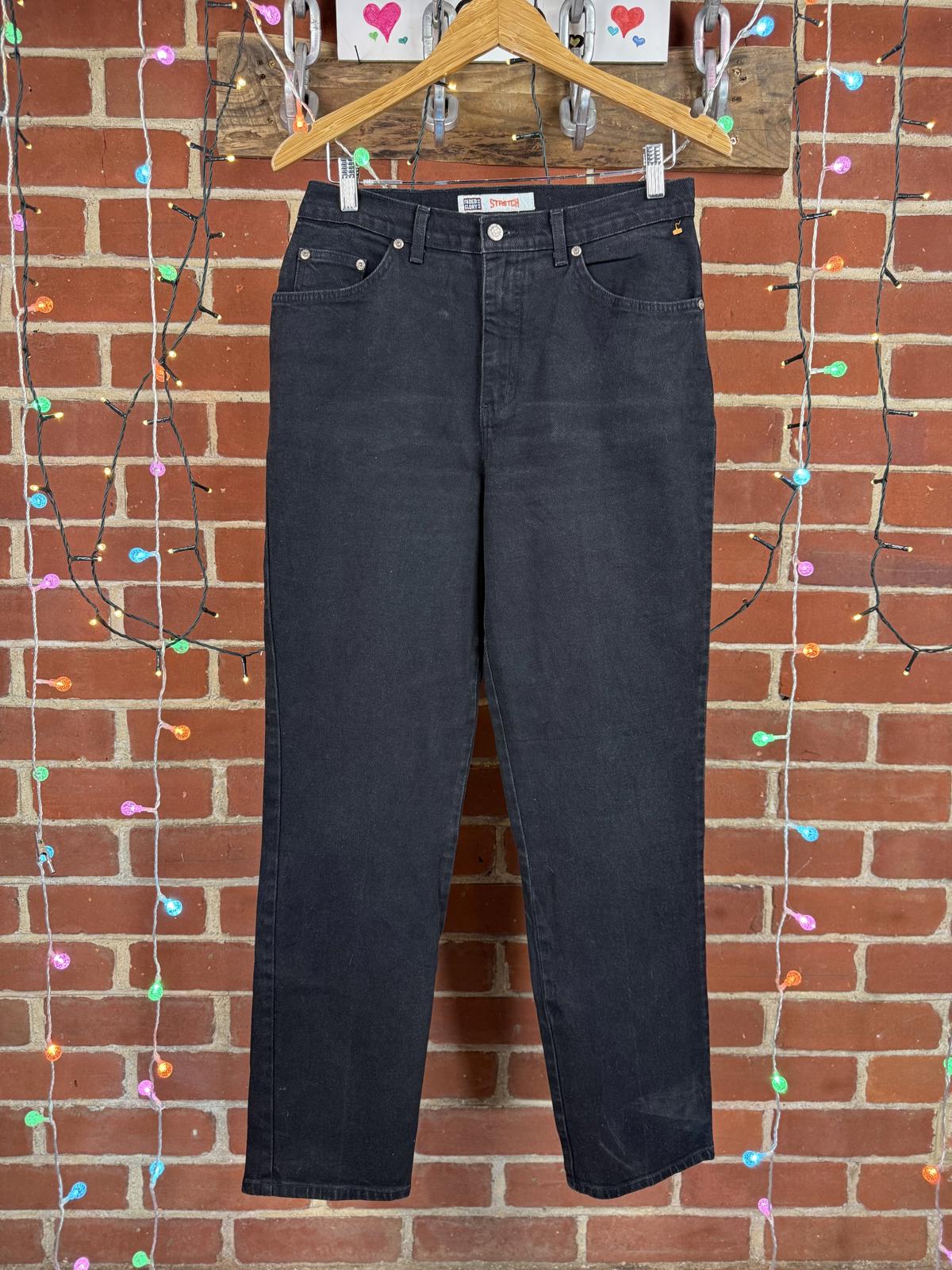 Faded Glory Black Straight Leg Stretch Jeans – UK 12–14 / US 12