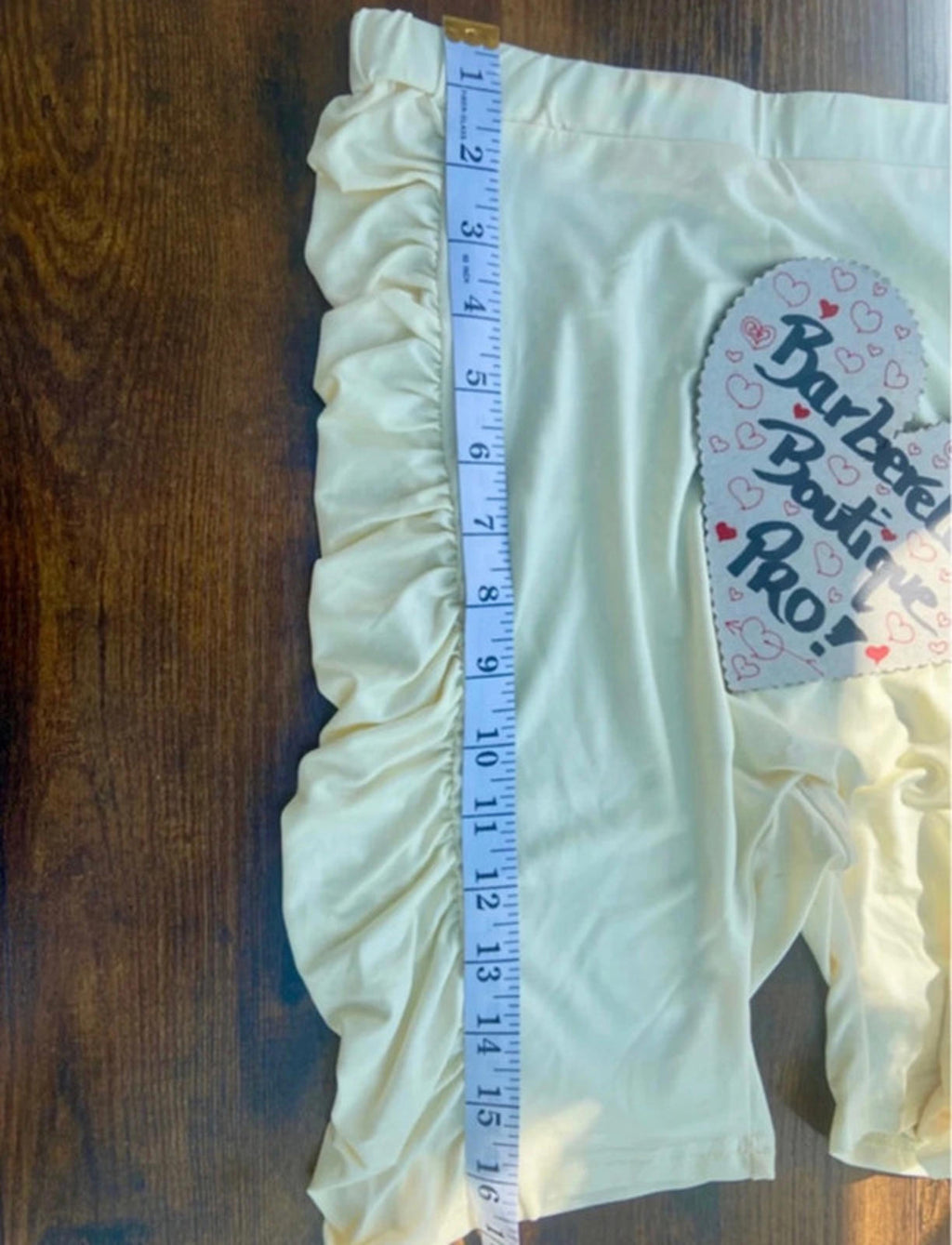 Cream Ruched Co-Ord Set | Frill Shorts & Crop Top - M