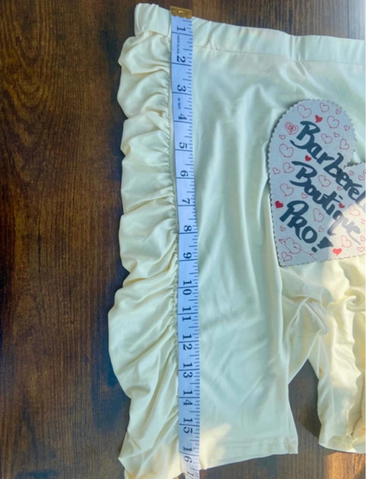 Cream Ruched Co-Ord Set | Frill Shorts & Crop Top - M