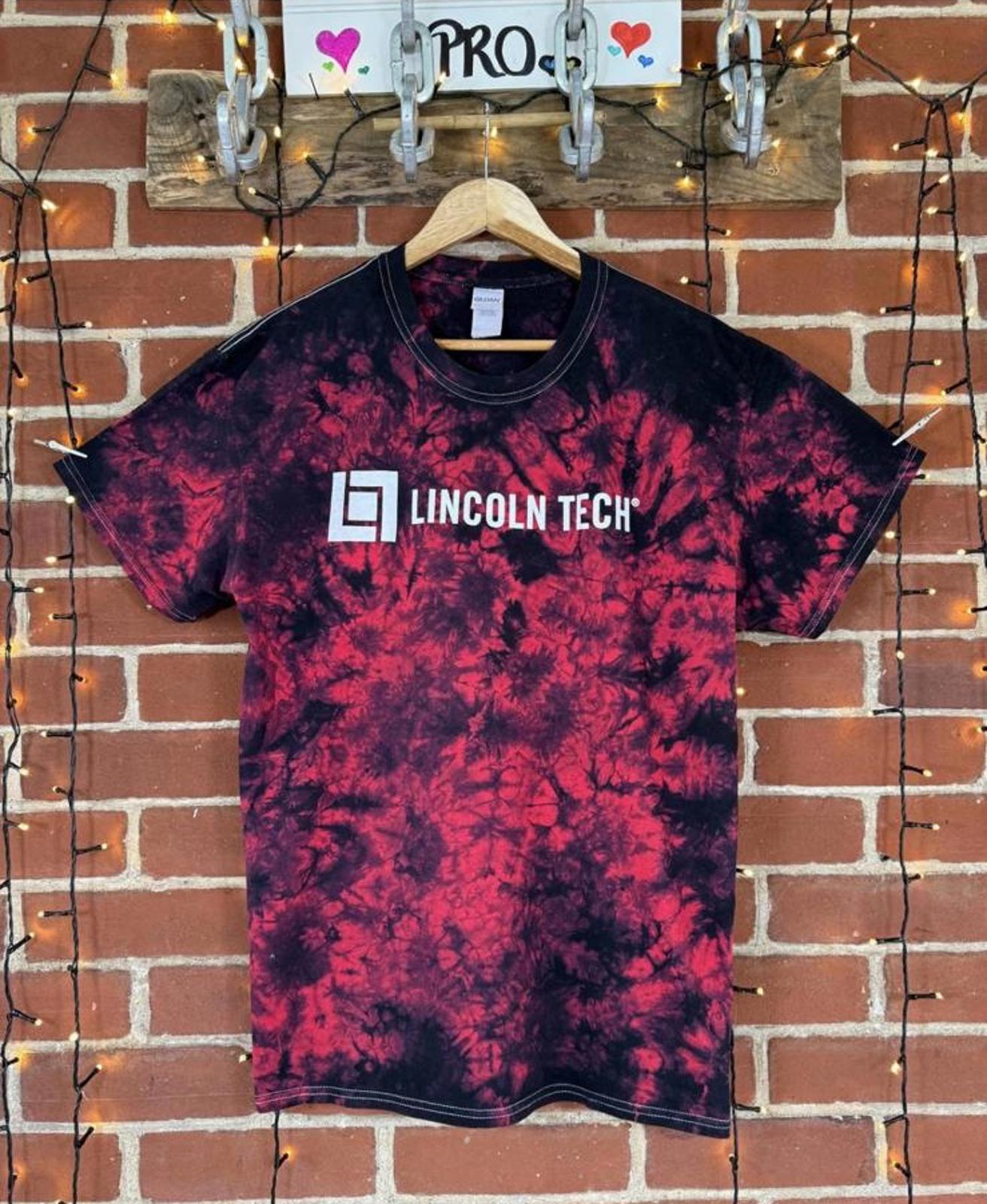 🔥 Lincoln Tech Tie-Dye Logo T-Shirt – Gildan Heavy Cotton – Size L – Cotton