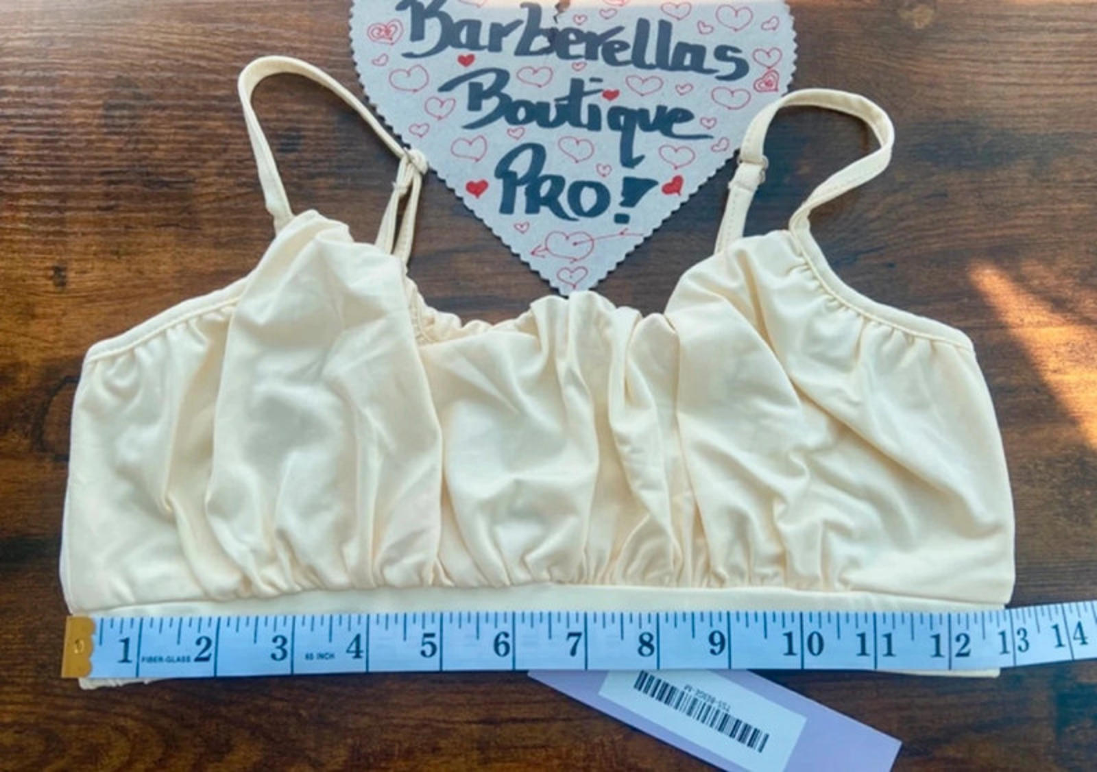 Cosmochic Cream 2 Piece Co-Ord Set Ruched Shorts & Crop Top Size M