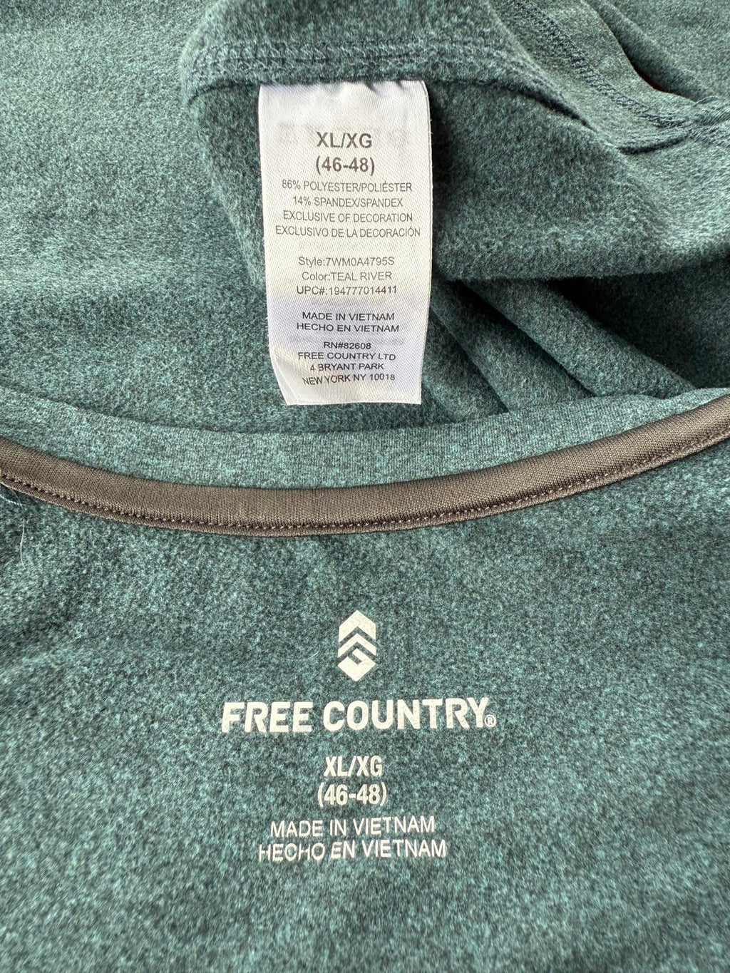 Men's Long Sleeve Free Country Crew Neck SweatShirt - Green - XL NUM 47