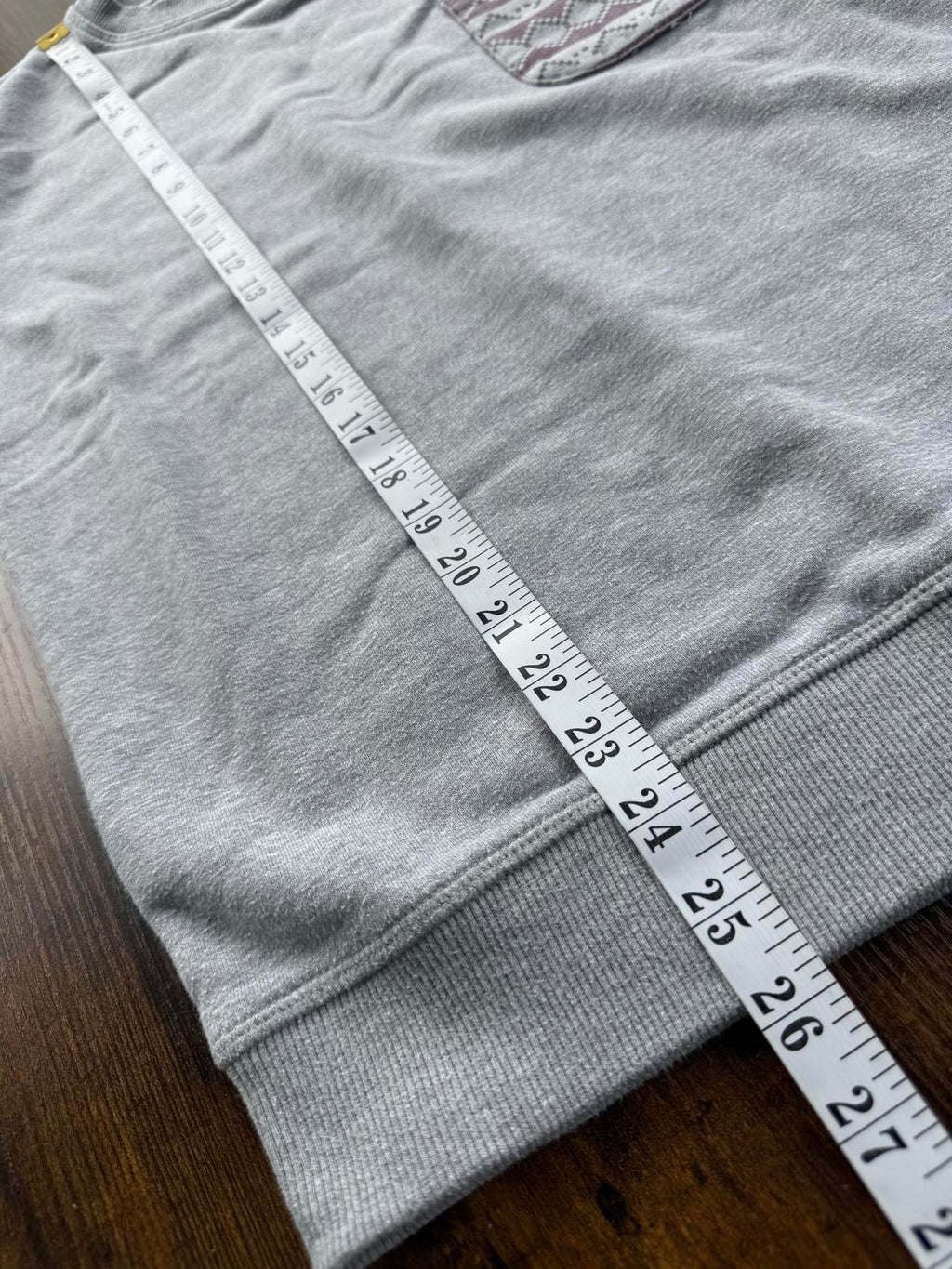 Vintage 2010s Bellfield Sweatshirt Small Grey Aztec Pocket Elbow Patch