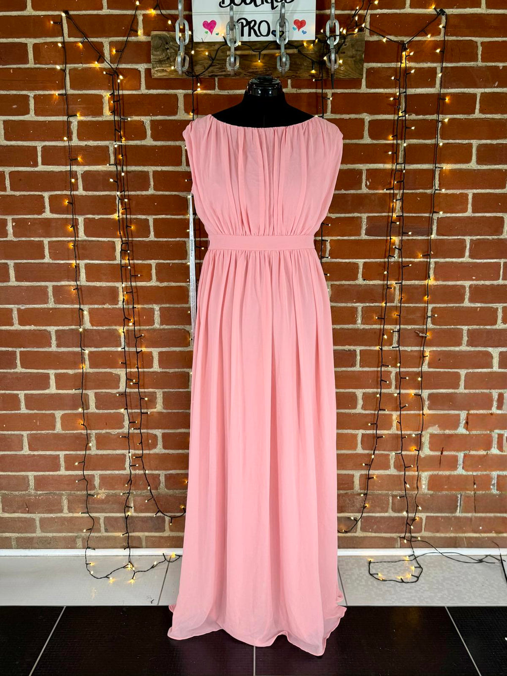 🌸 Goddiva London Grecian Style Maxi Dress – Peach – UK 14 – BNWT #123