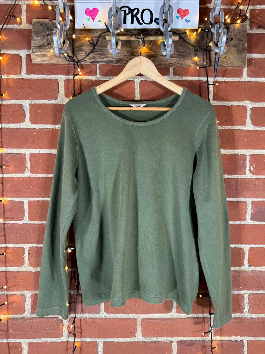 Christopher and Banks Olive Green Cotton Pullover Top – Size XL/16-18 NUM18