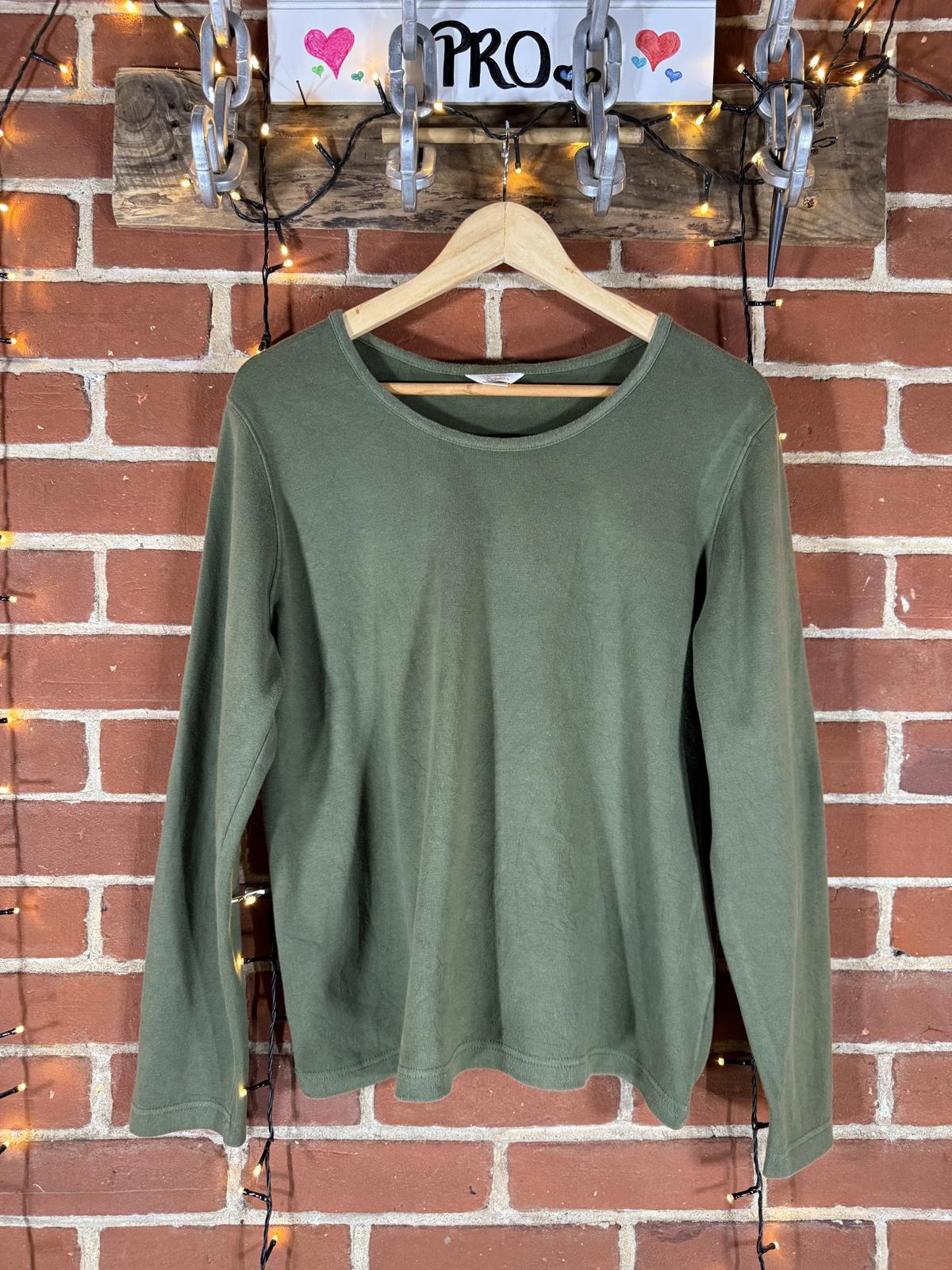 Christopher and Banks Olive Green Cotton Pullover Top – Size XL/16-18 NUM18
