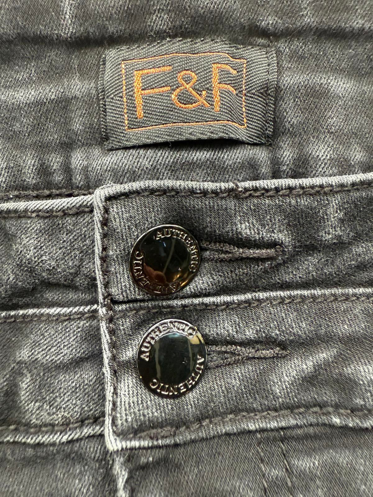 F&F Black Bootcut Jeans UK 14 Short Mid Rise Stretch Denim Casual Classic VGC