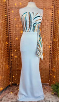 Goddiva White Sequin Strapless Maxi Gown UK 8 BNWT
